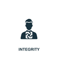 Integrity icon. Monochrome simple Personality icon for templates, web design and infographics