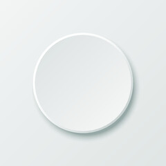 Blank Circle Button isolated on a gray background. 3d rendering