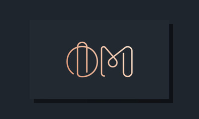 Minimal clip initial letter OM logo - obrazy, fototapety, plakaty