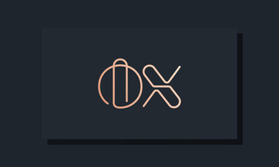 Minimal clip initial letter OX logo - obrazy, fototapety, plakaty