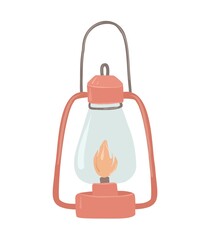 Illustration of a gas lamp. Camping lamp.