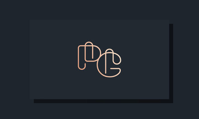 Minimal clip initial letter PG logo