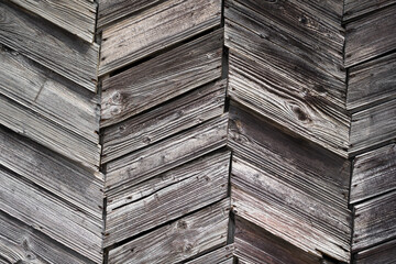 Old vintage house exterior . Wooden house detail , close up view