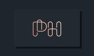 Minimal clip initial letter PH logo