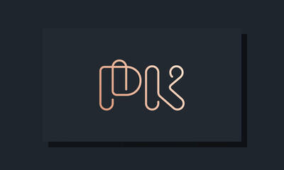 Minimal clip initial letter PK logo