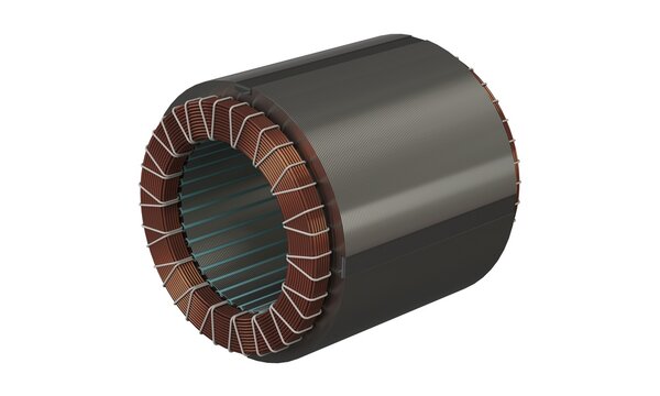 Electric motor components, winded stator and rotor for assembly