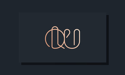 Minimal clip initial letter QU logo