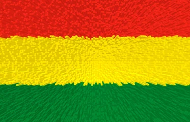 Fotobehang 3d illustration of bolivian flag. The flag of Bolivia is red, yellow and green. © Stefano Tammaro