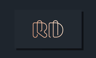 Minimal clip initial letter RD logo