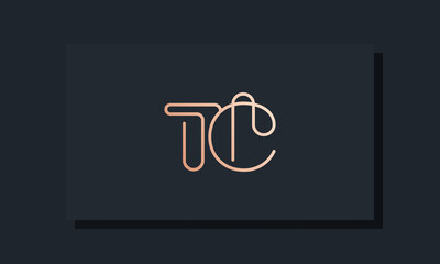 Minimal clip initial letter TC logo - obrazy, fototapety, plakaty