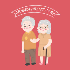 Grandparents' day, older persons and love of old couple