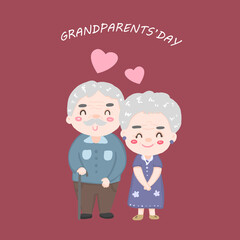 Grandparents' day, older persons and love of old couple