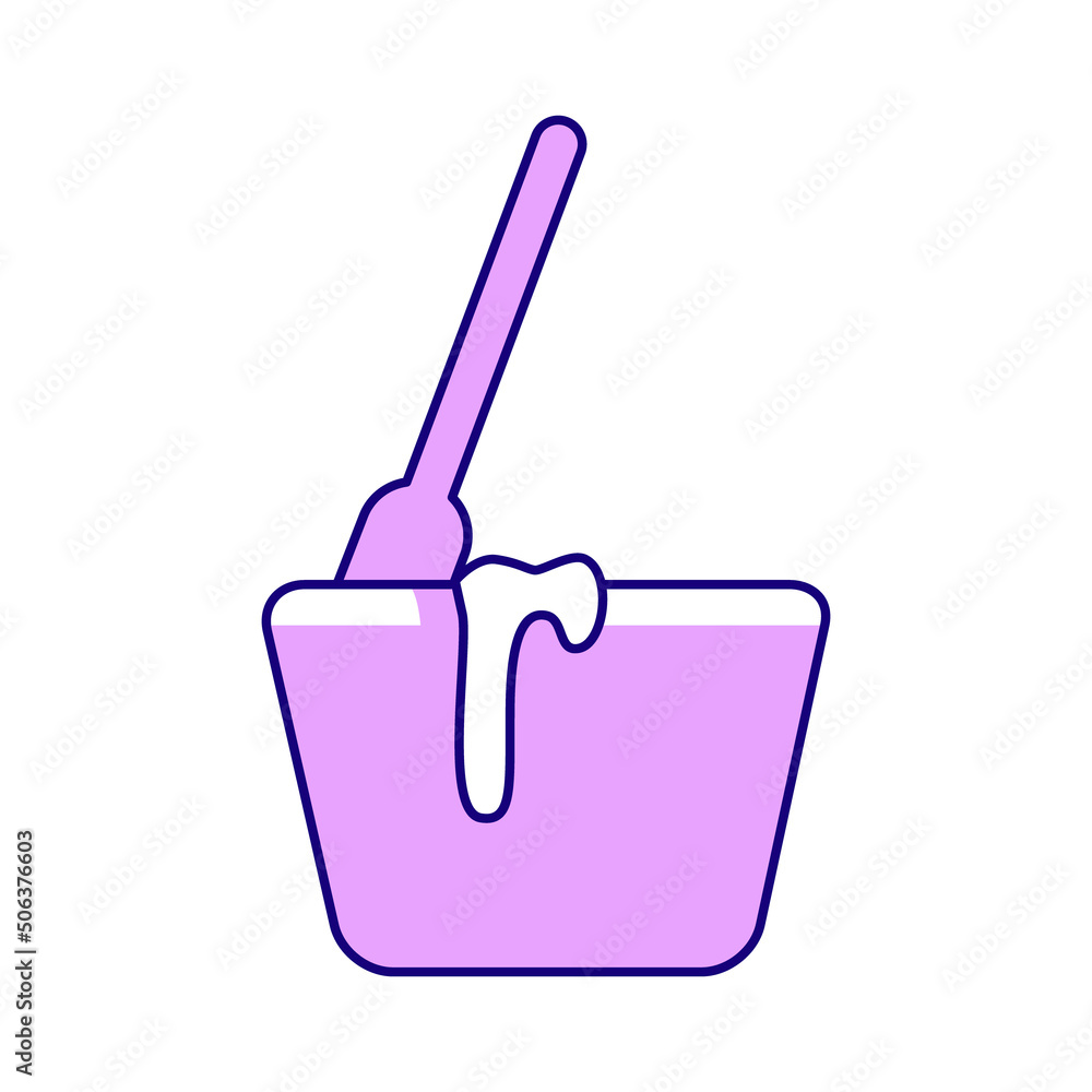 Aufkleber boul with raw dough semi flat color vector element. full sized object on white. preparing food and d