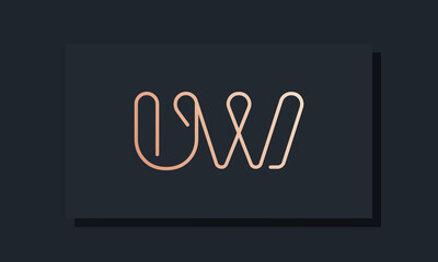 Minimal clip initial letter UW logo