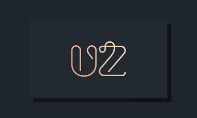 Minimal clip initial letter UZ logo