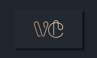 Minimal clip initial letter VC logo
