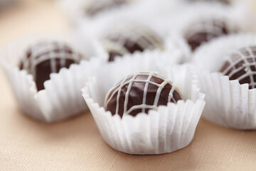 chocolate sweets on the table