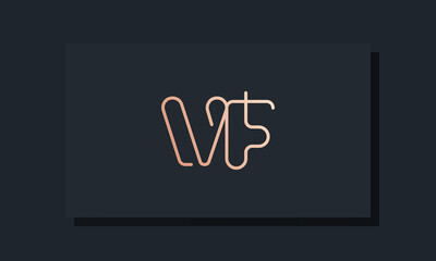 Minimal clip initial letter VF logo