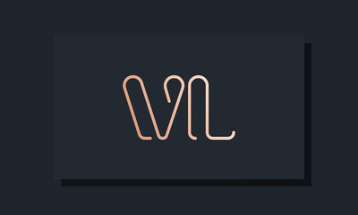 Minimal clip initial letter VL logo