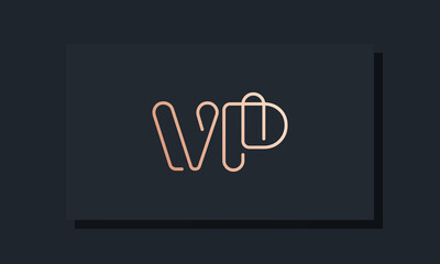 Minimal clip initial letter VP logo