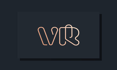 Minimal clip initial letter VR logo