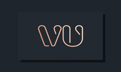 Minimal clip initial letter VU logo