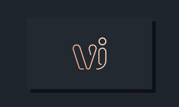 Minimal clip initial letter VJ logo