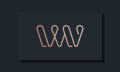 Minimal clip initial letter WV logo