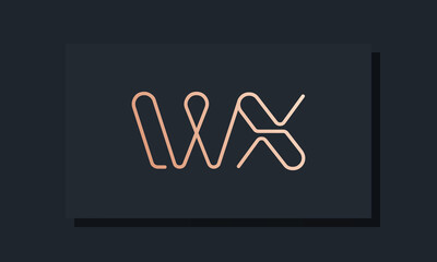 Minimal clip initial letter WX logo