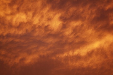 Burning clouds before the sunrise time.