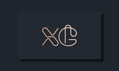 Minimal line art initial letters XG logo