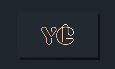 Minimal line art initial letters YG logo
