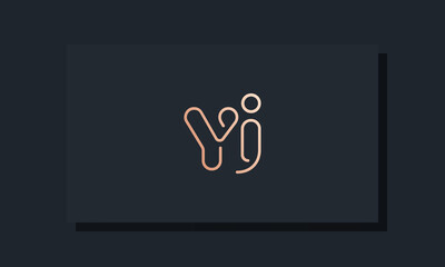 Minimal line art initial letters YJ logo