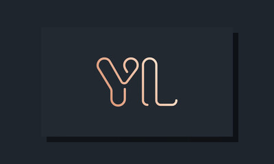 Minimal line art initial letters YL logo