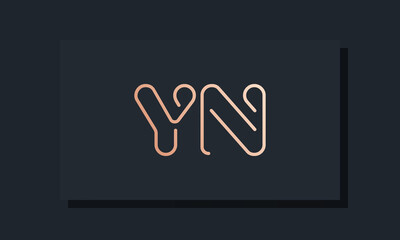 Minimal line art initial letters YN logo