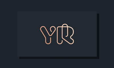 Minimal line art initial letters YR logo