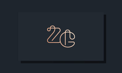 Minimal clip initial letter ZG logo.