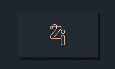 Minimal clip initial letter ZI logo.