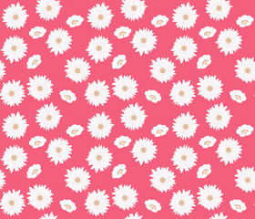 Japanese Pretty Chrysanthemum Flower Vector Seamless Pattern