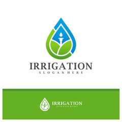Irrigation logo design vector, Creative Irrigation logo concepts template illustration. - obrazy, fototapety, plakaty