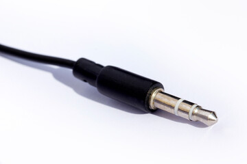  Audio mini jack plug on white background