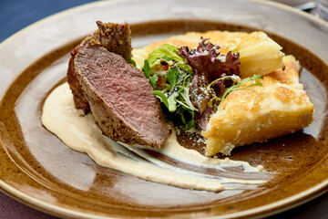 dish in restaurant night romantic 