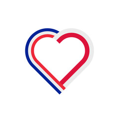 unity concept. heart ribbon icon of france and poland flags. vector illustration isolated on white background
