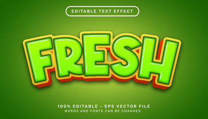 Fototapeta na wymiar fresh 3d text effect and editable text effect