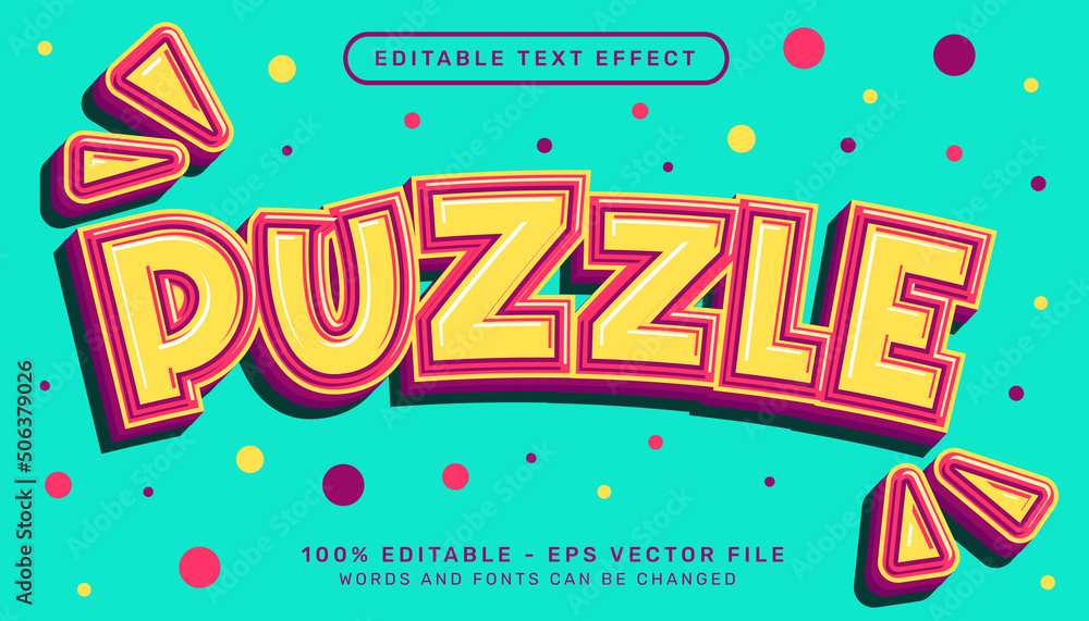 Poster puzzle 3d text effect and editable text effect