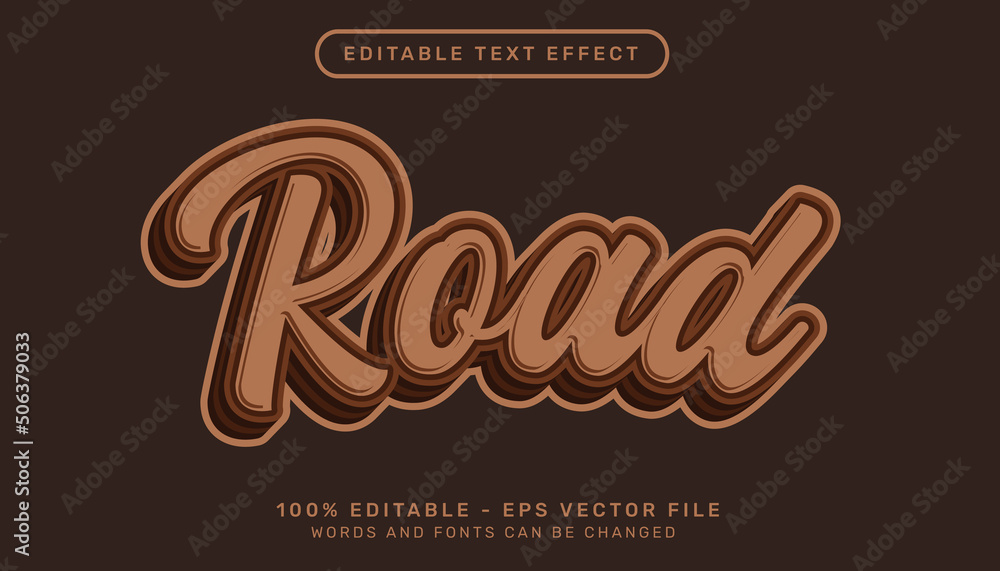 Poster road 3d text effect and editable text effect