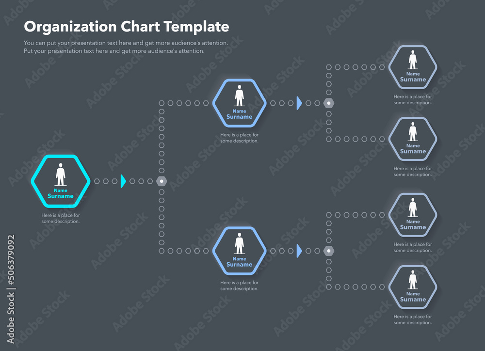 Aufkleber Modern infographic for company organizational structure - dark version. Easy to use for your website or presentation.