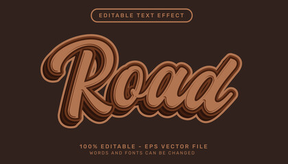 road 3d text effect and editable text effect