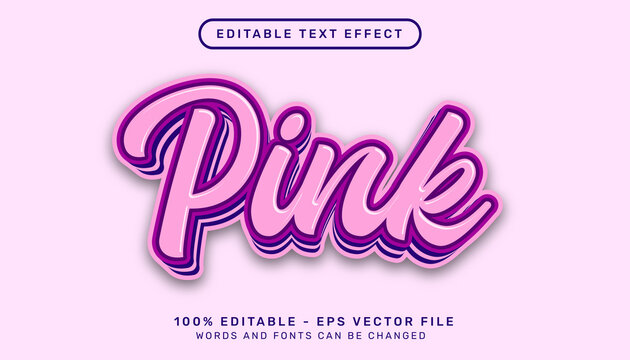 Pink 3d Text Effect And Editable Text Effect