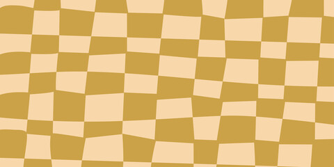 Retro checkerboard background for print design. Geometric background. Psychedelic retro checkerboard. Abstract vector pattern. Psychedelic wallpaper. Optical pattern. Abstract texture